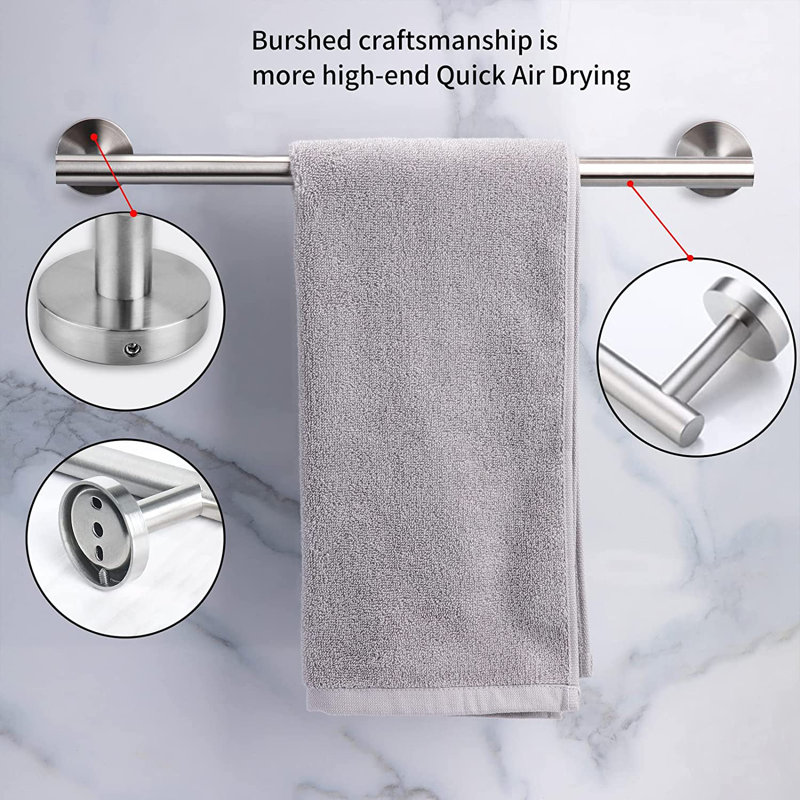 6 Piece Bathroom Hardware Set, Brushed Nickel