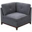 Ensemble de canapé modulaire en tissu de chenille gris cendré pour salon modulaire en coin avec 2 coins de coin et 2 repose-pieds capitonnés (canapé modulaire)