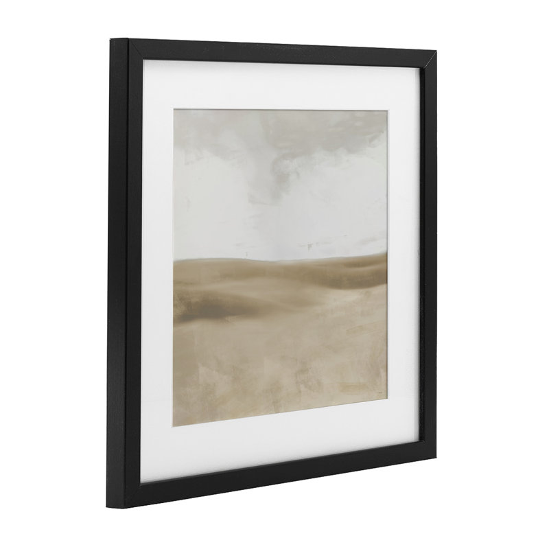 Impression encadrée sous verre Smooth Neutral Hills, conception par Dan Meneely, H 16 po x l 16 po, Cadre noir minuit