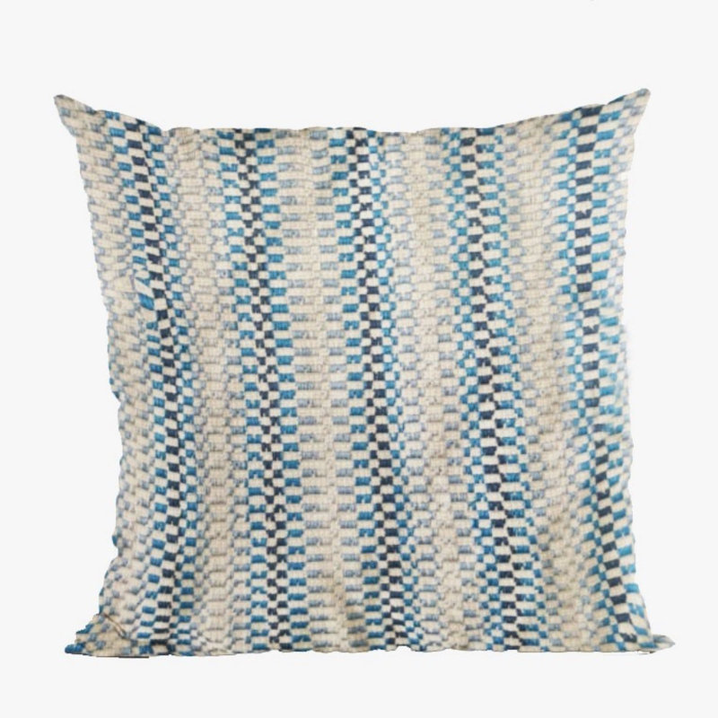 Coussin décoratif d’intérieur/d’extérieur de luxe à pampilles de Plutus Garden, Carré 18 po