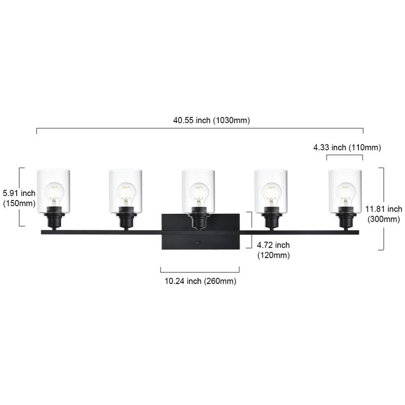 Halltown 5 - Light Dimmable Vanity Light