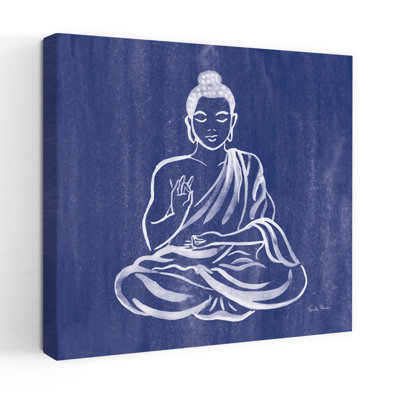 Bouddha contemporain avec art bleu asiatique