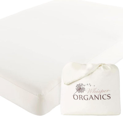 Protège-matelas imperméable biologique biologique taille TG simple - couvre-matelas 100% imperméable avec protection triple couche silencieuse et respirante très douce - conception à poches profondes lavable à la machine certifiée Gots (simple TG)
