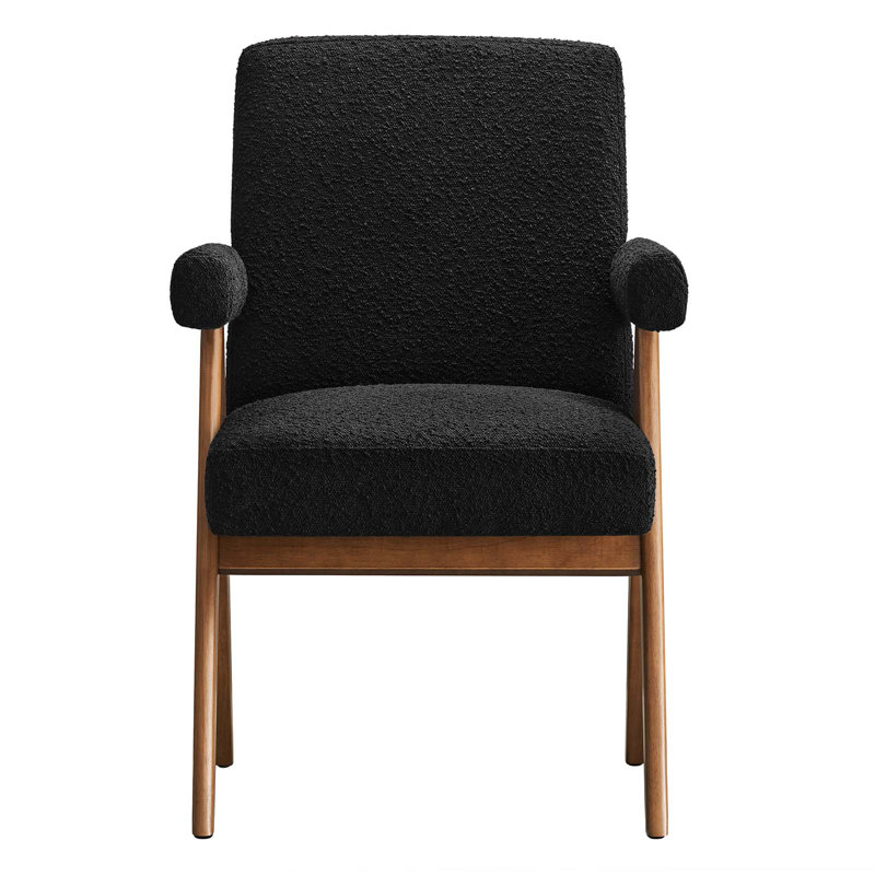 Lyra Fabric Dining Room Chair - Set Of 2 In Light Grey Fabric, Black