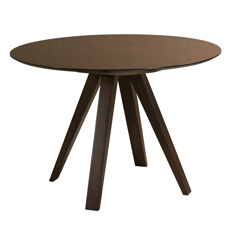 Drake Maple Round Solid Wood Dining Table, Dark Walnut, 29" H x 42" L x 42" W