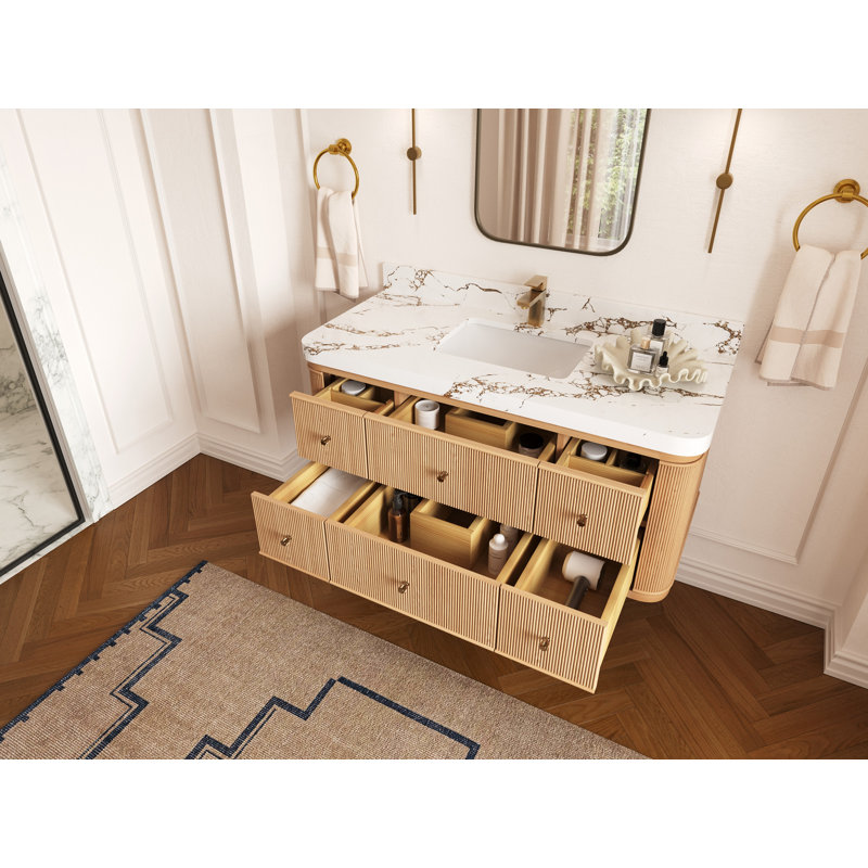 Chêne flottant Hampton X P 22 po De salle de bain Quartz, Laiton Berkshire