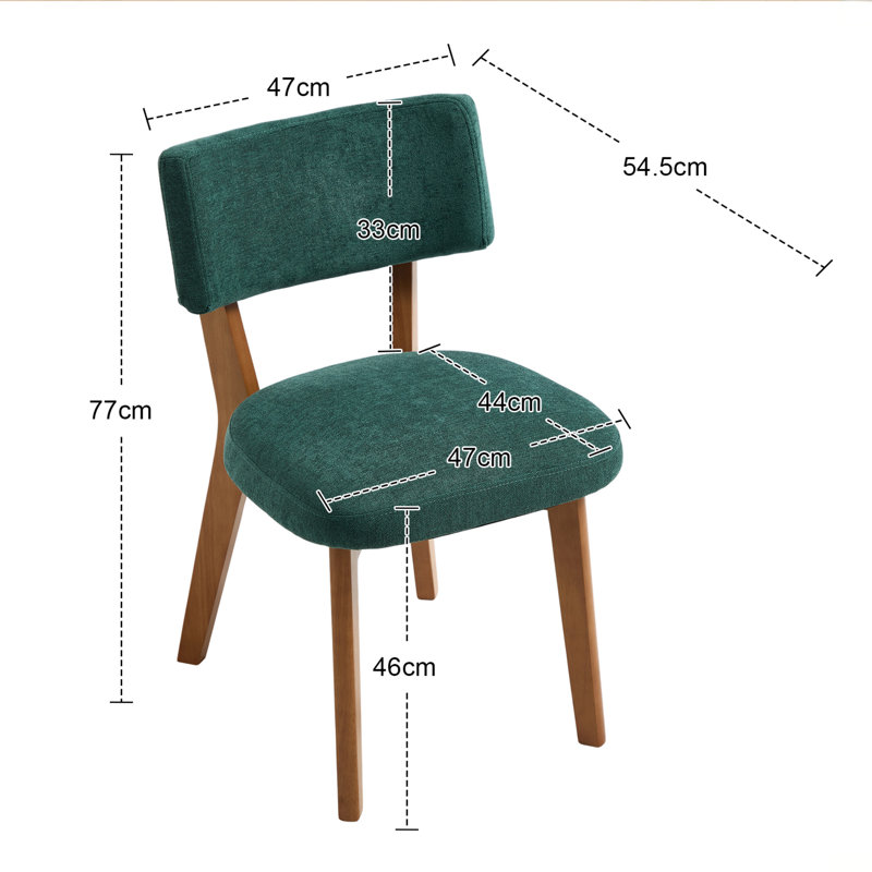 46 cm H Linen Side Chair in Green