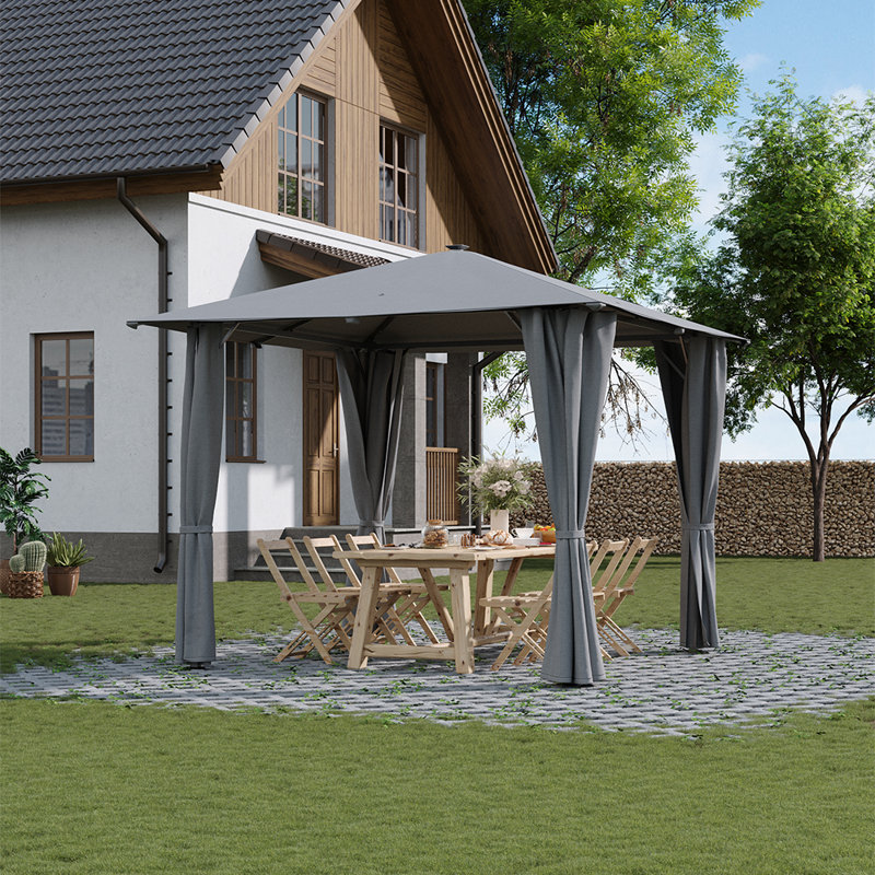 Steel Pergola, 260cm H x 300cm W x 300cm D, Gray