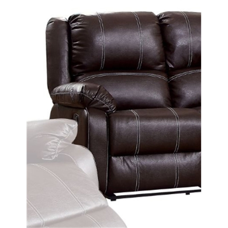 Causeuse inclinable en cuir synthétique Zuriel, Brun