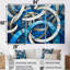 «Blue and White Whirling Rings II», ensemble d'art mural abstrait-944492342-944492347