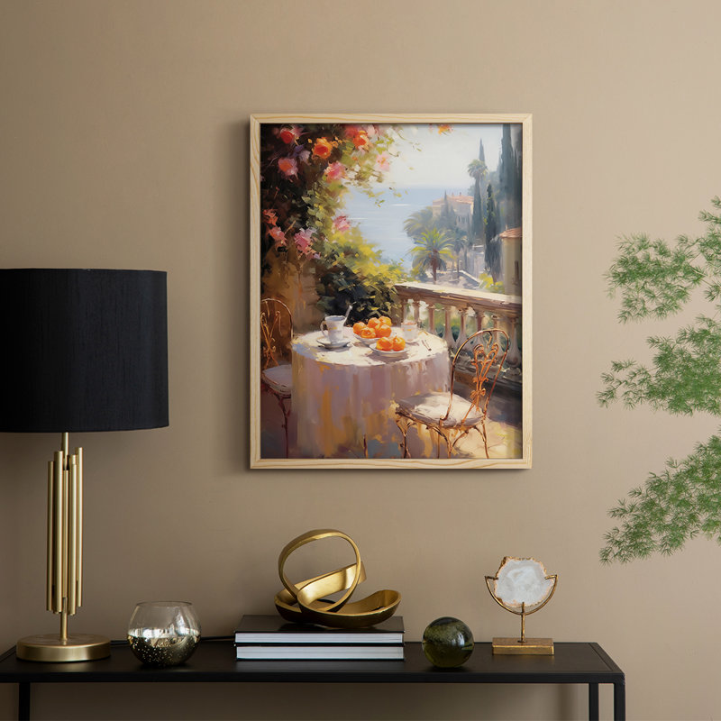 Reproduction encadrée FLORAL Series DCCLII - bois massif, Naturel, H 11 po x l 9 po
