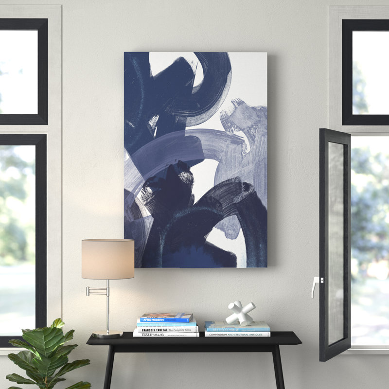 Blue On Blue I by June Erica Vess - Painting, 30cm H x 20cm W, Wrapped Canvas