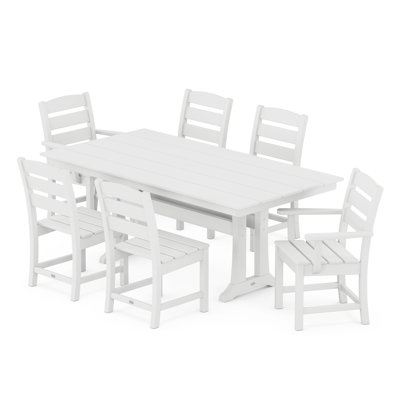 Ensemble repas de style campagnard 7 pièces avec pieds en tréteaux Lakeside
