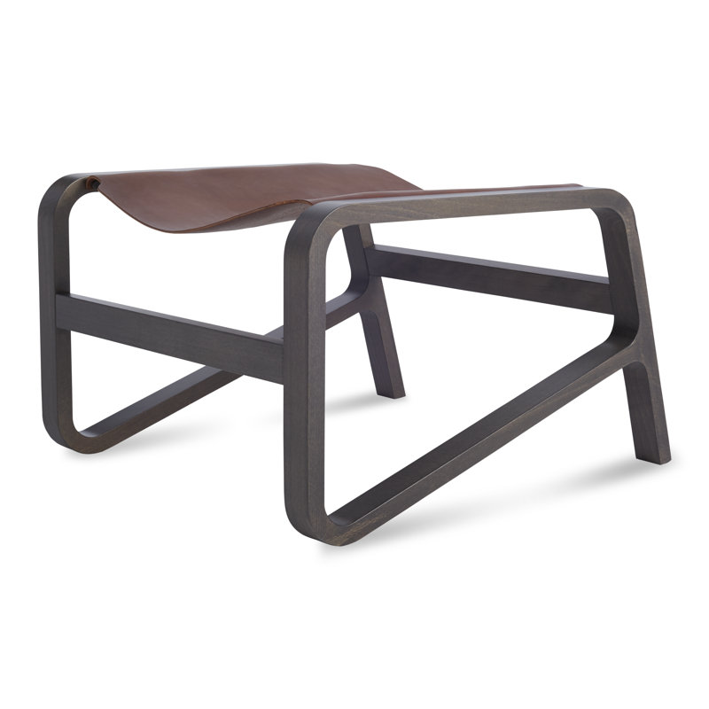 Toro Ottoman, Chocolate Genuine Leather, Smoke