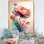 Pivoine rose vif Lozier - reproduction sur toile