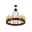 Lustre de roue de wagon à style bougie à 12 lumières Syverson