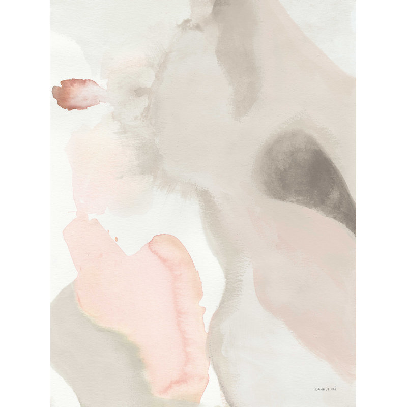 Pastel et neutre abstrait II, H 32 po x l 24 po, Orange / beige