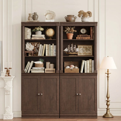 Bibliothèque standard en bois avec rangement 71 "h (ensemble de 2)