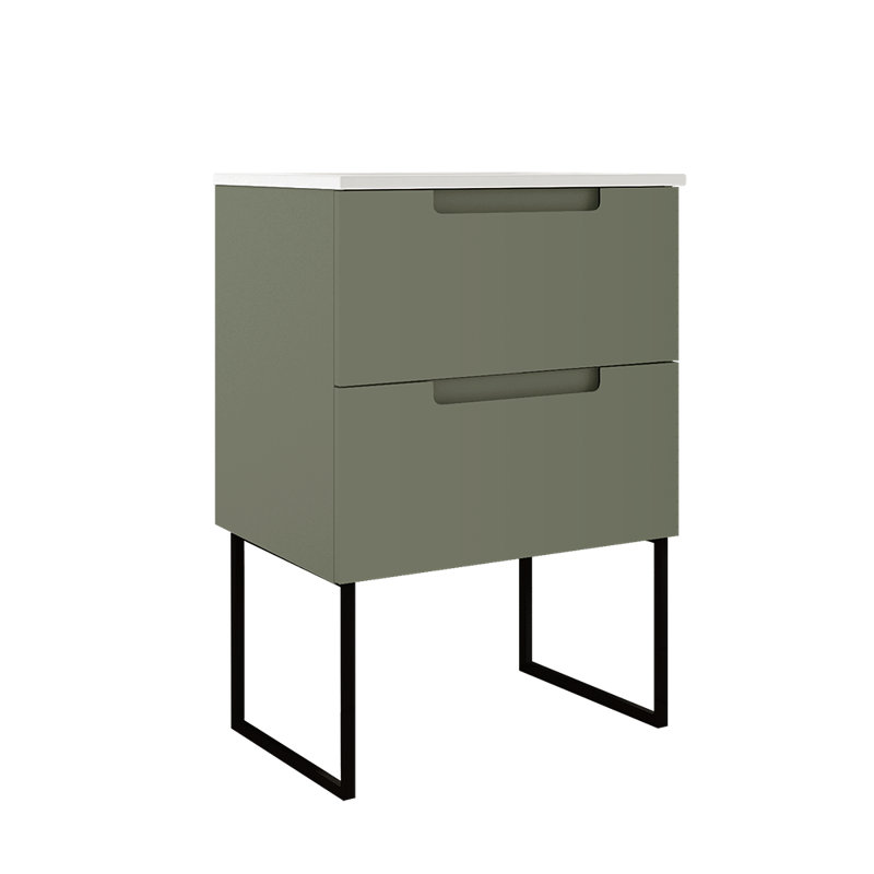 Meuble-lavabo mural 24 po Coda, Blanc mat