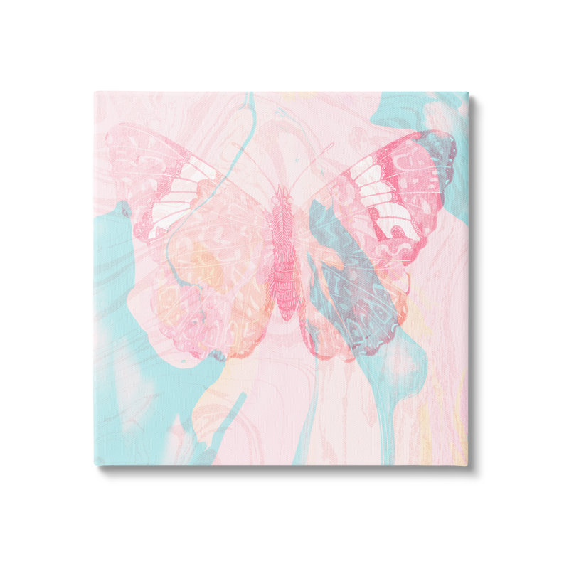 «Girl's Abstract Pastel cmw-065», art mural personnalisé, Oui, Toile tendue, H 17 po x l 17 po