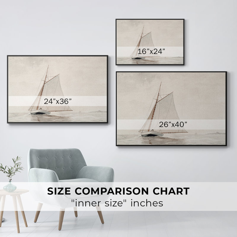 Vintage nautique - CXLVII - impression, Toile avec cadre flottant noir, H 17 po x l 25 po x P 2 po