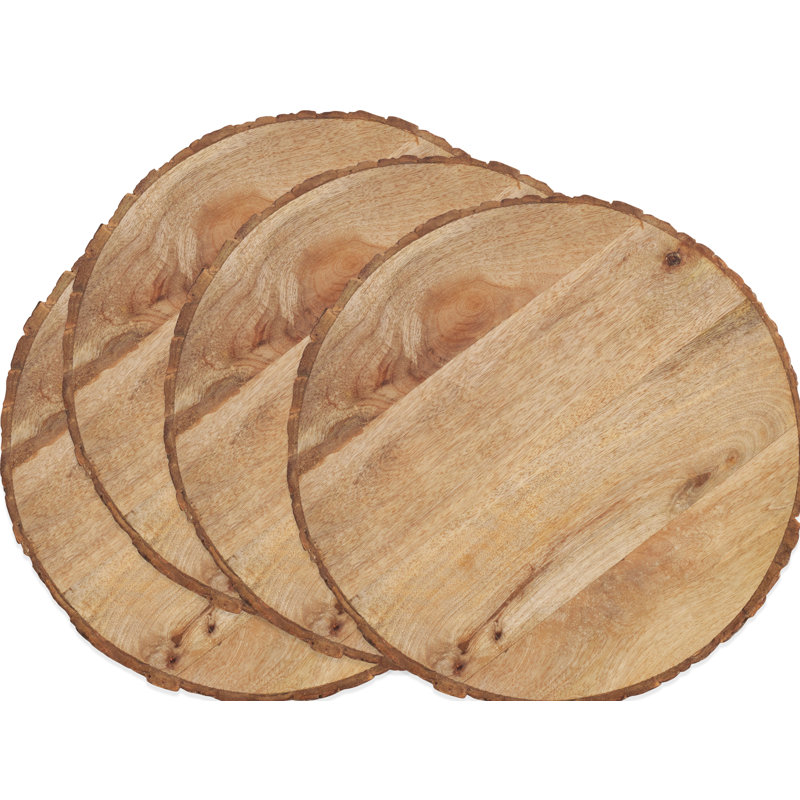 Ensemble de 4 assiettes rondes Bark Edge