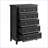 Dresser 5 Drawer Modern Farmhouse Black | Anti-Tipping | Smooth Slides | MDF | Living Room