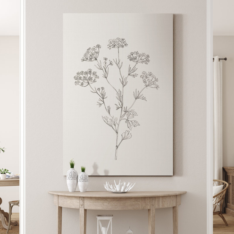 Reproduction d’art sur toile tendue « Wild feuillage sketch III », H 48 po x l 32 po x P 1 po