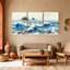 Nautique et plage, vagues océaniques, arbres, oiseaux, ciel, ensemble de 3 impressions sur toile-849831691
