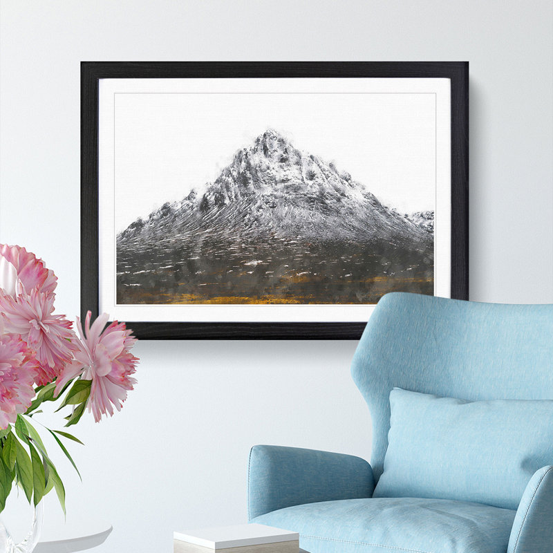Mountain in Scotland - Picture Frame Graphic Art Print, 45cm H x 63cm W x 2cm D, Black Framed