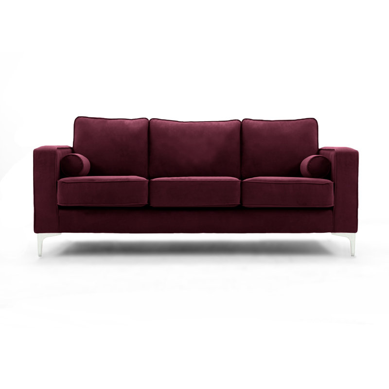 Georgio 3 Seater Velvet Sofa, Aubergine