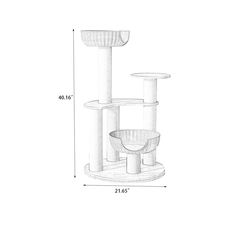 4 Tiers Cat Tree with Condons,Perch,Scratching Posts