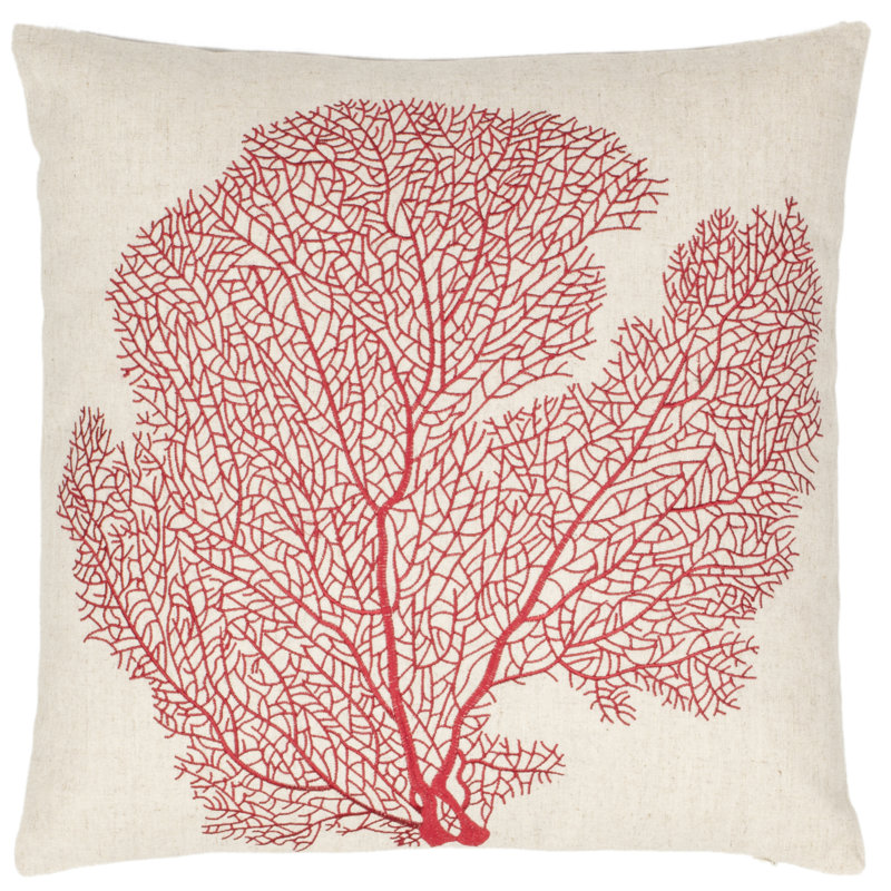 Robin Cotton Throw Pillow, Beach Red