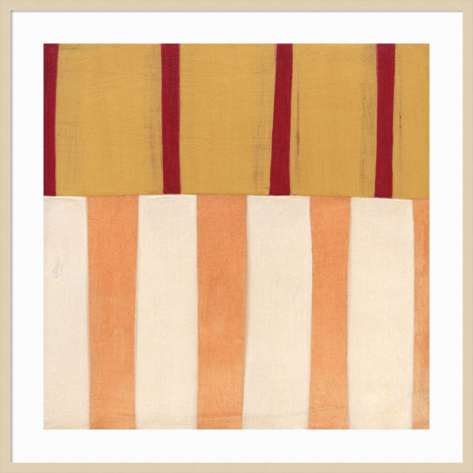 Broken Stripes 3 by Laura Nugent, 41" H x 41" W x 1" D, Brown