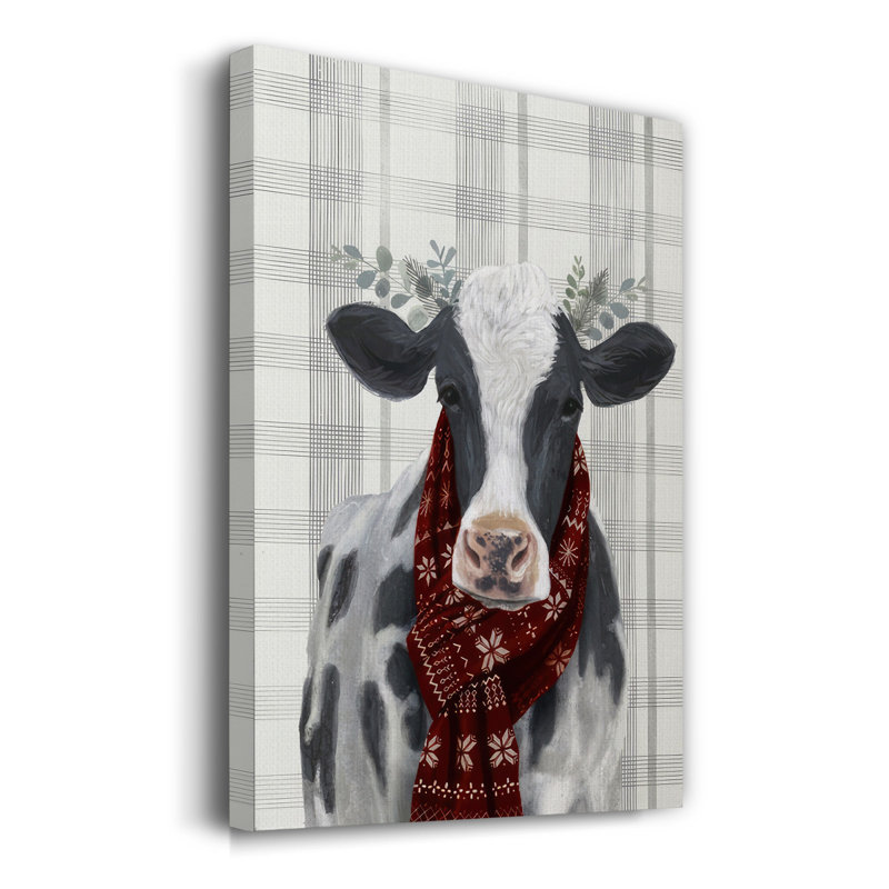 " Yuletide Cow I ", 60" H x 40" W 1.5" D