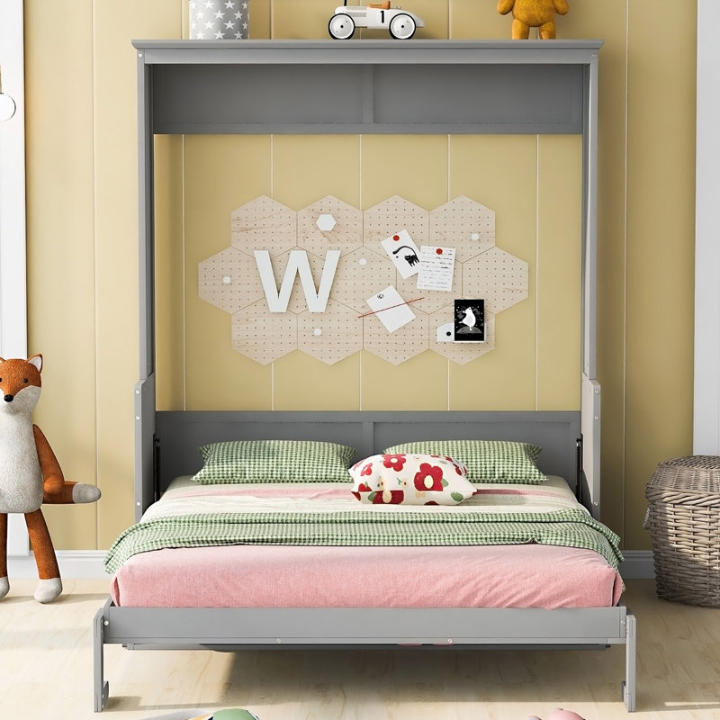 Grand lit escamotable avec tablette, Gris