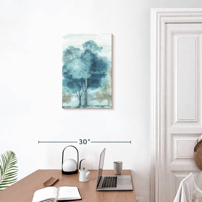 Chanson des arbres version indigo, H 24 po x l 16 po