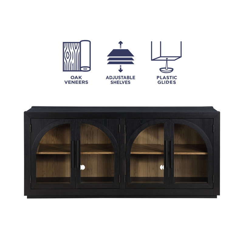 Lixy 70'' Sideboard Media Console, Black