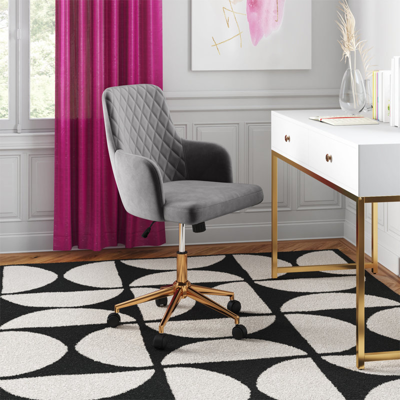 Velvet Task Chair, Grey