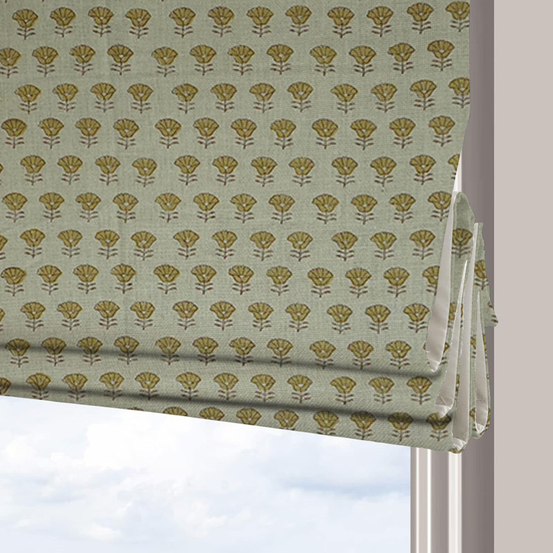 Toile d'ombrage occultant 100% occultant à motif floral en lin épais jaune, L 40 po x L 108 po