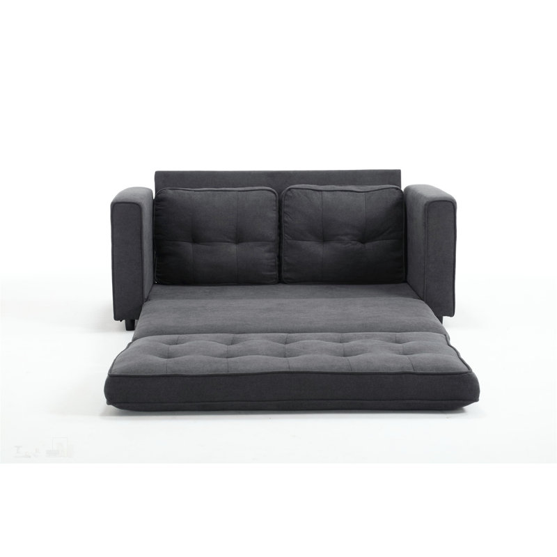 Causeuse convertible moderne en velours, lit escamotable, compacte pour les petits espaces et les appartements, facile à assembler