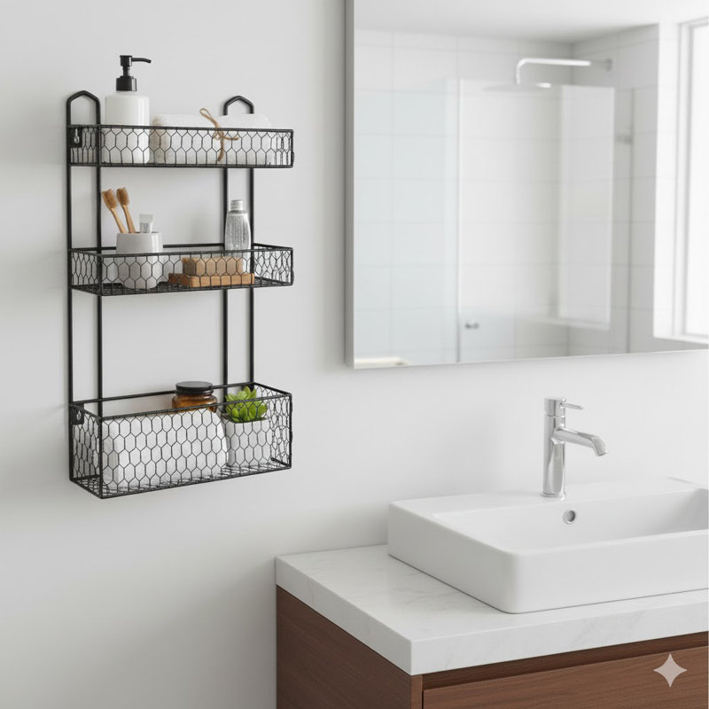 Étagères de salle de bain murales l 12 po x H 20 po x P 4 po Aranda