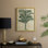 Impression encadrée de toile de jute palmier III - bois massif