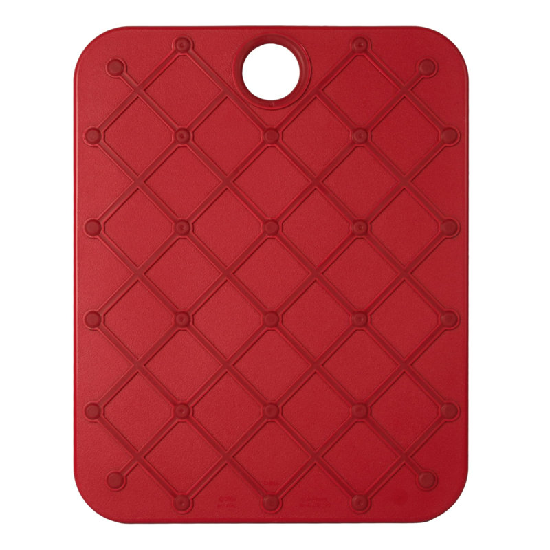 Red Rectangular Non-Slip Poly Cutting Board, 14" x 11"