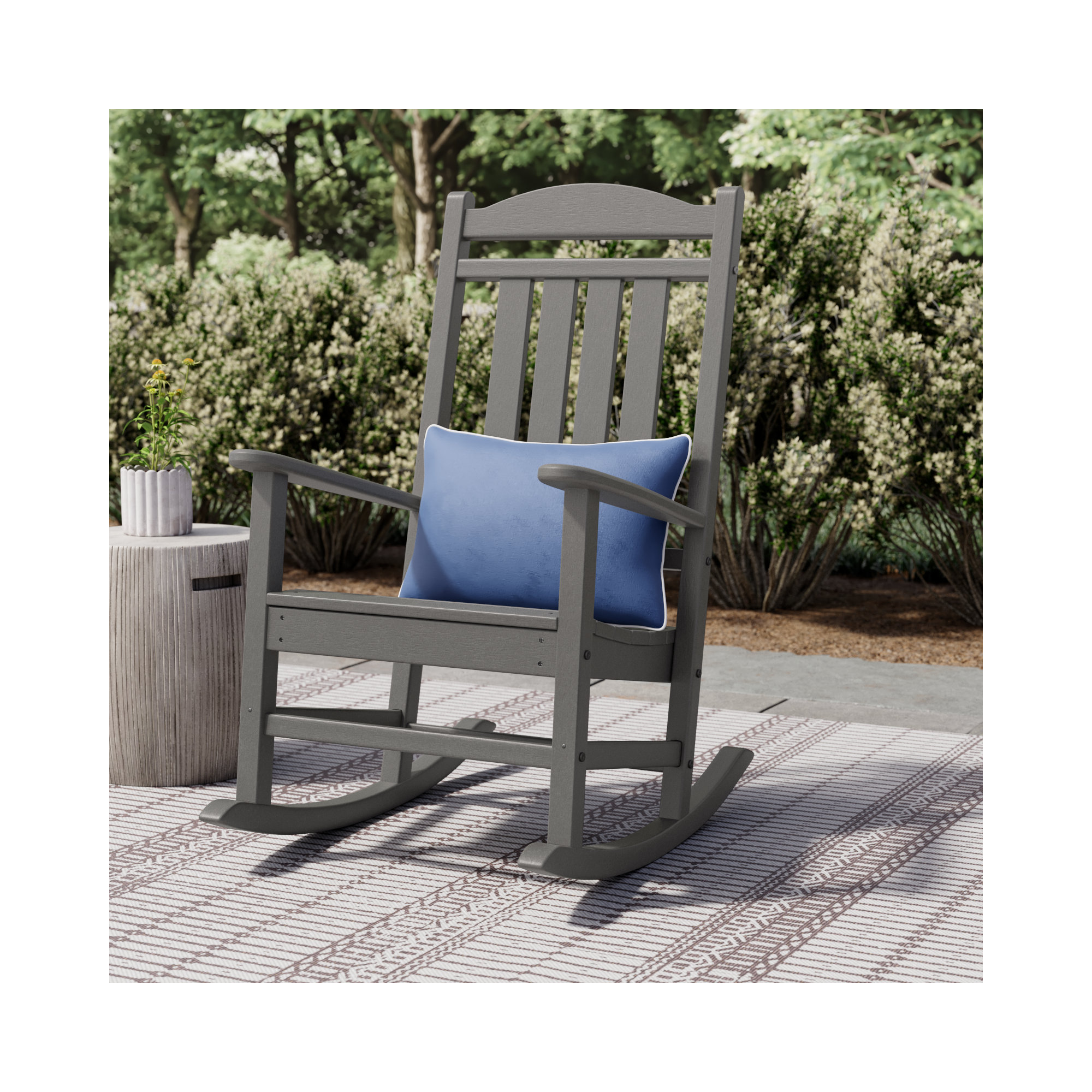 POLYWOOD Rocker Rocking Chair, Slate Gray