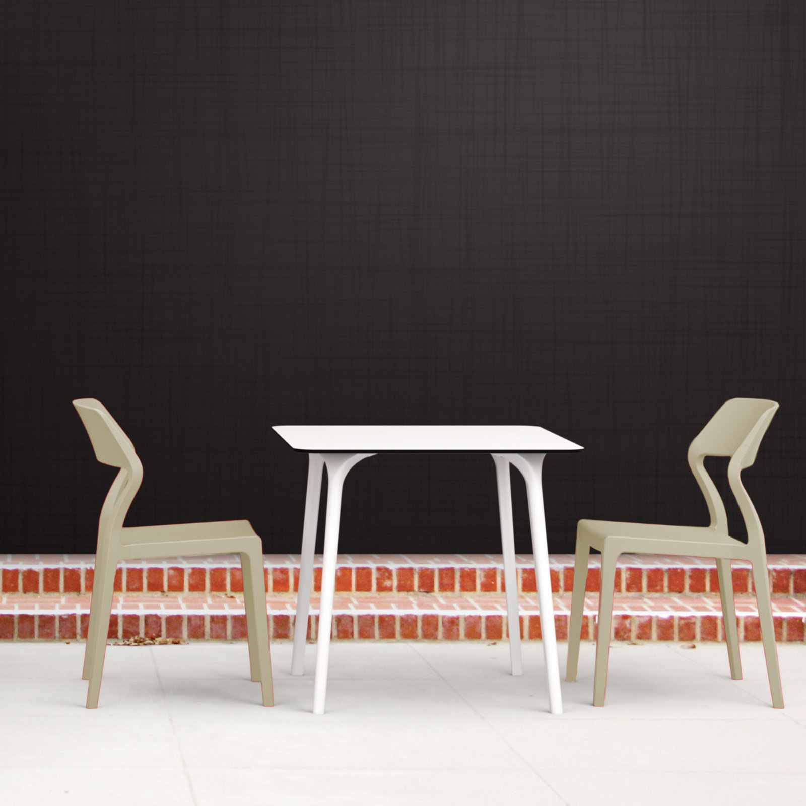 Farrah Stackable Patio Side Chair, Taupe