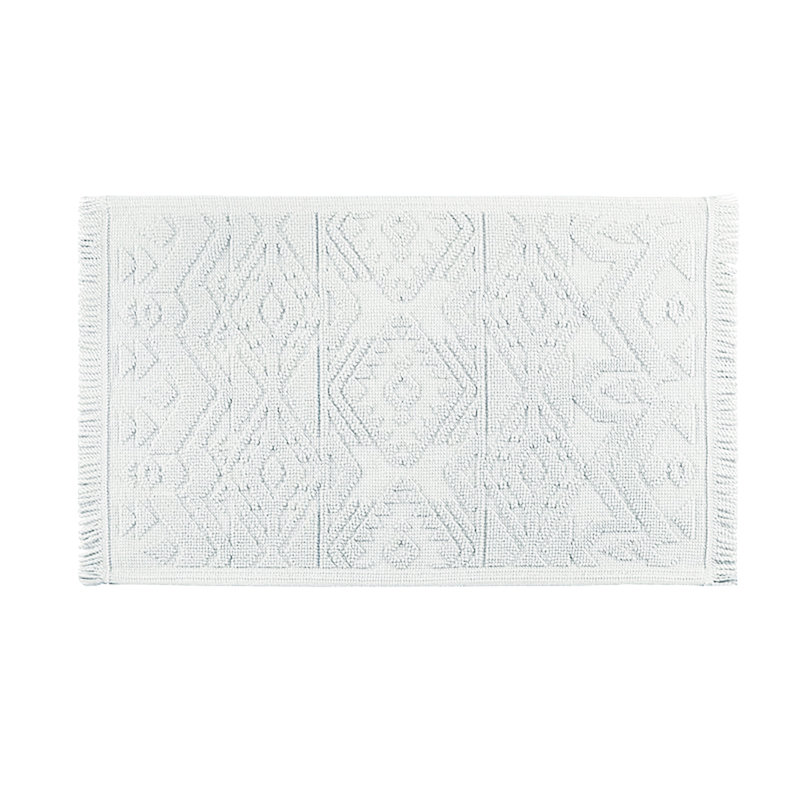 Sahara Geometric Bath Mat, White