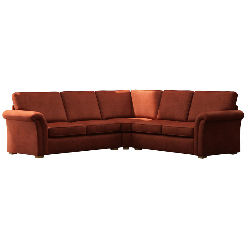 Castleacre Corner with two seats both sides, Fixed Back, Marmalade Polyester
