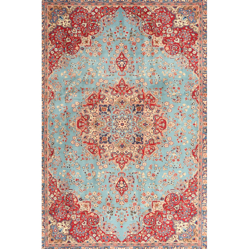Abiba Oriental Blue/Red/Beige Area Rug, Rectangle 8' x 12'