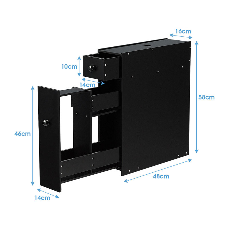 Horka Freestanding Bathroom Cabinet, Black
